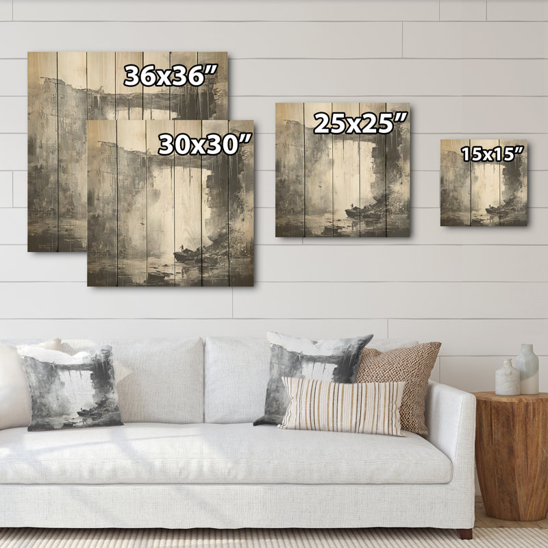 Adventourous Waterfall Caves - Waterfall Wood Panel Wall Art On Natural Pine Wood, 25" H x 25" W