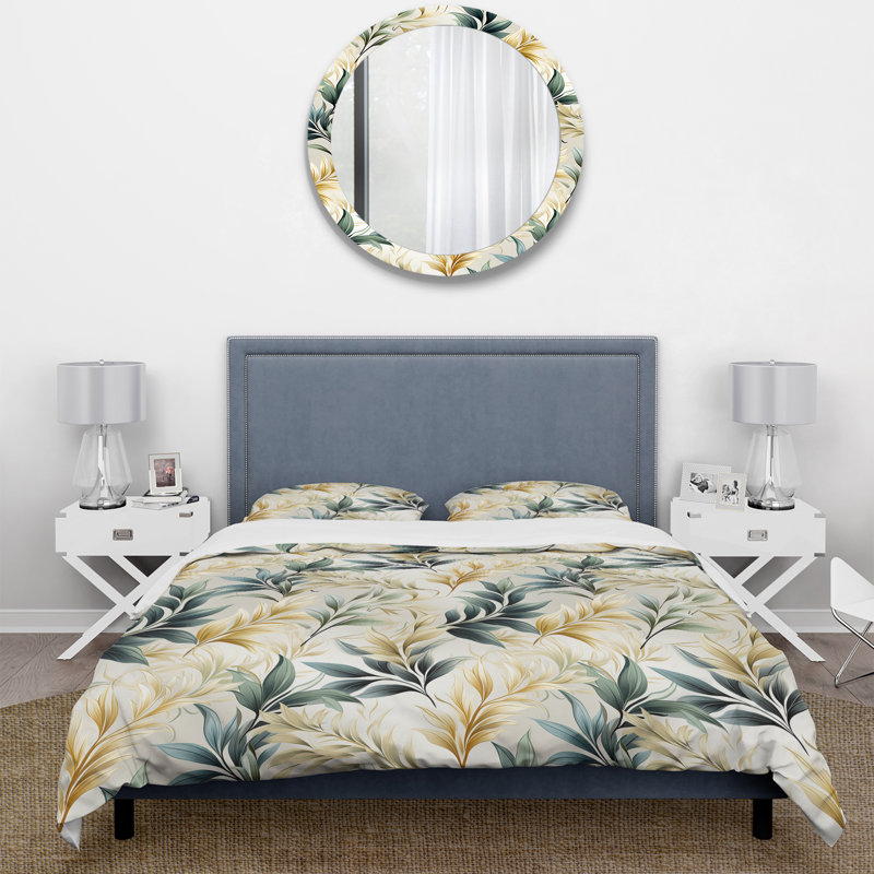 Literie Serene Ferns I, Housse de couette pour très grand lit et 2 très