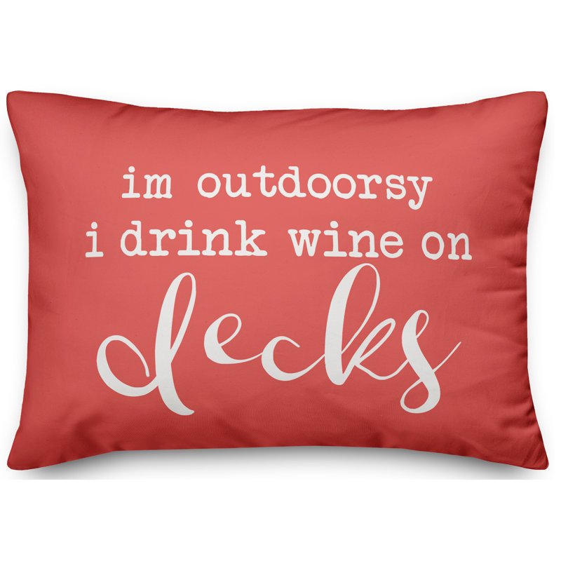 Housse et insert pour coussin d'extérieur Drink Wine on Decks, Corail