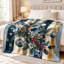 Jeté de luxe luxueux, conception festive en flocons de neige de houx, douillet de lit moelleux et confortable pour canapé, canapé, salon, décoration de la maison-135972854
