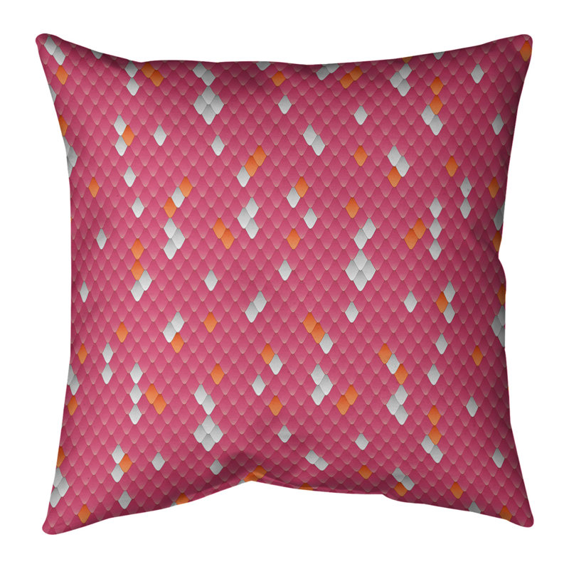 Katelyn Elizabeth Geometric Linen Reversible Throw Pillow, 16" x 16", Pink/Orange, No Fill