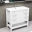 Meuble-lavabo blanc 36 po avec lavabo, une armoire et trois tiroirs
