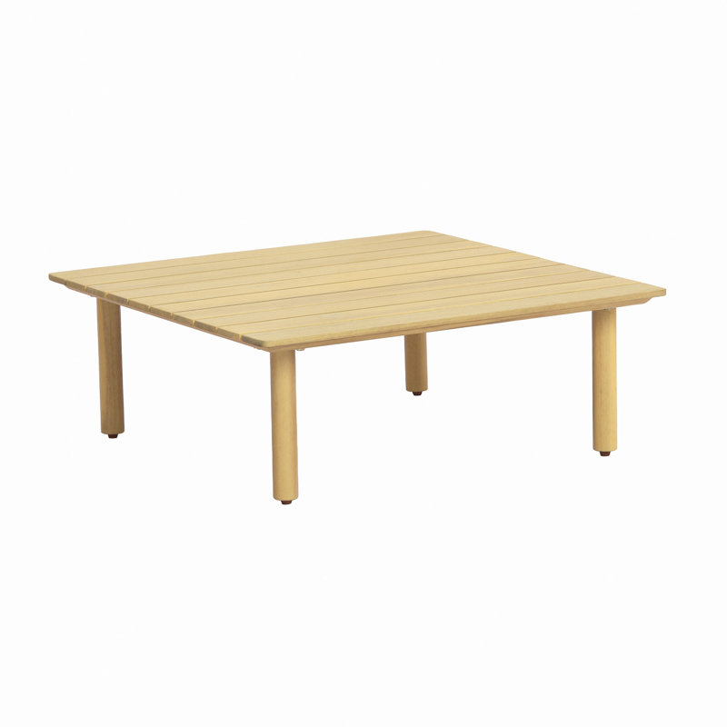 Table basse d'extérieur carrée en bois d'acacia