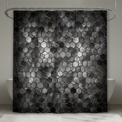 Rideaux de douche Metall Hexagon Tiles