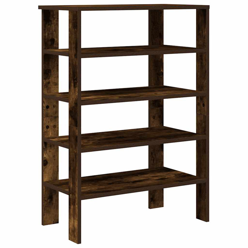 8 Pair Shoe Rack, Smoked Oak