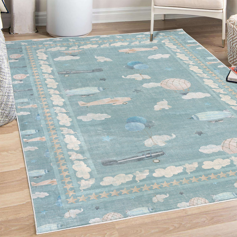 Jiquez Cartoon High Density Long Fiber Poly Threads Decorative Area Rug Carpet, Rectangle 5'2" x 7'6"