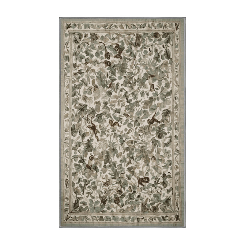 Tapis gris lavable à la machine, Rectangle 4 pi x 6 pi