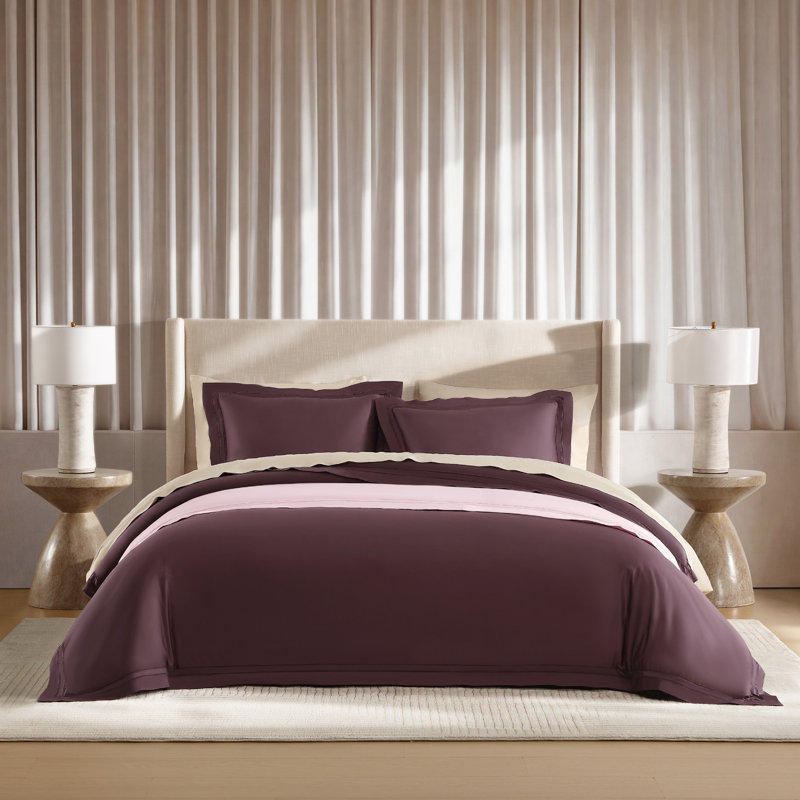 Yalda Duvet Cover Set, Queen, Raisin