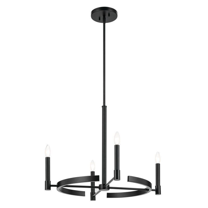 Lustre 4 lumières 20,25 po, Noir satiné