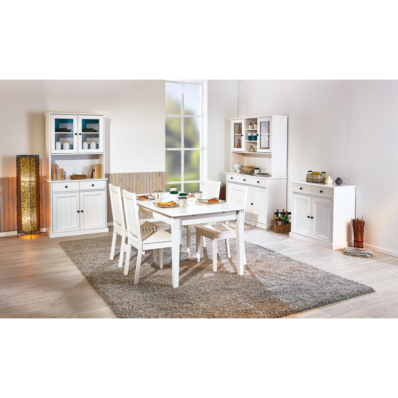 Pierro Dining Chair - Set of 2 - Beech Solid Wood, White