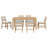 7-Piece Retro Dining Table Set For 6 People, 1 Rectangular Wood Dining Table Set For 6 People With Upholstered Chairs-558253422