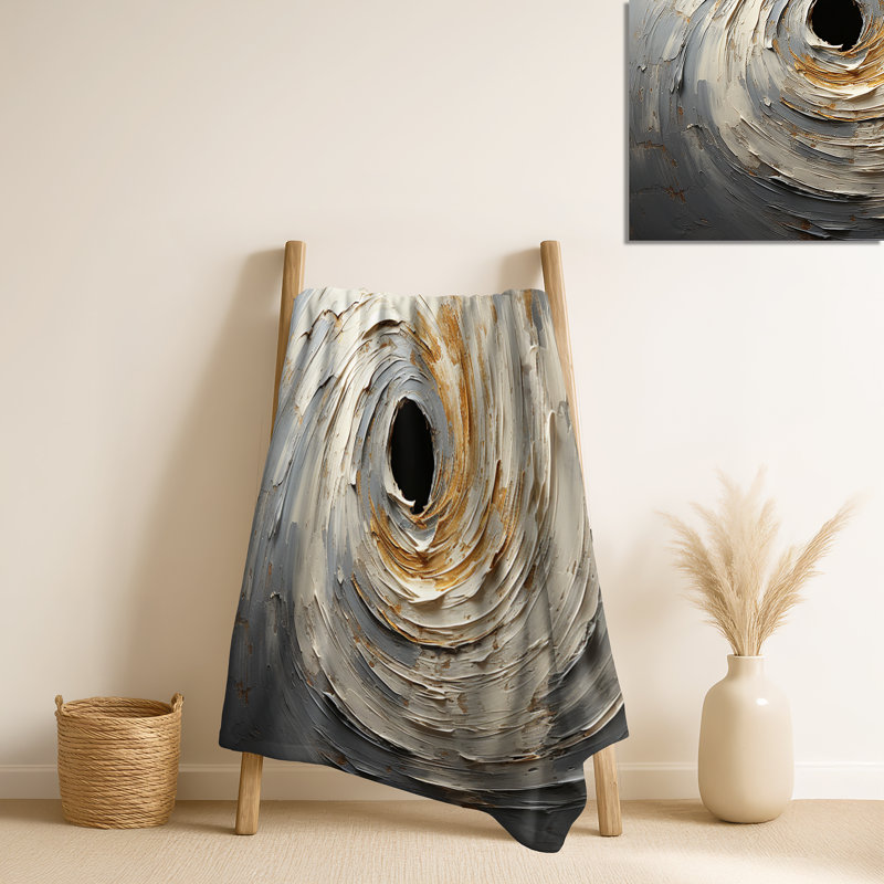 Jeté gris et doré Mystical Spirals