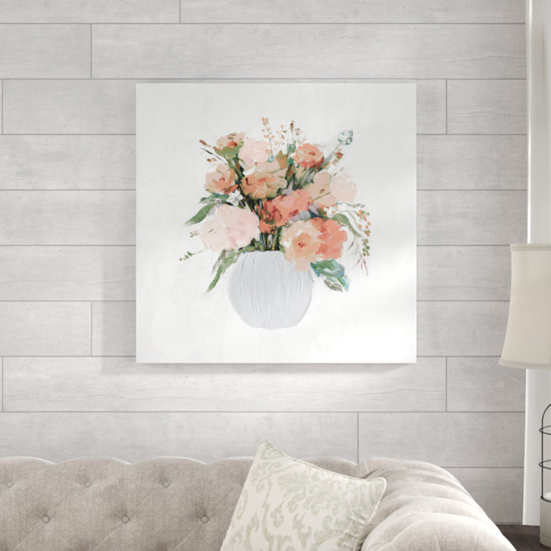 " Impasto Pink Bouquet ", 30" H x 30" W