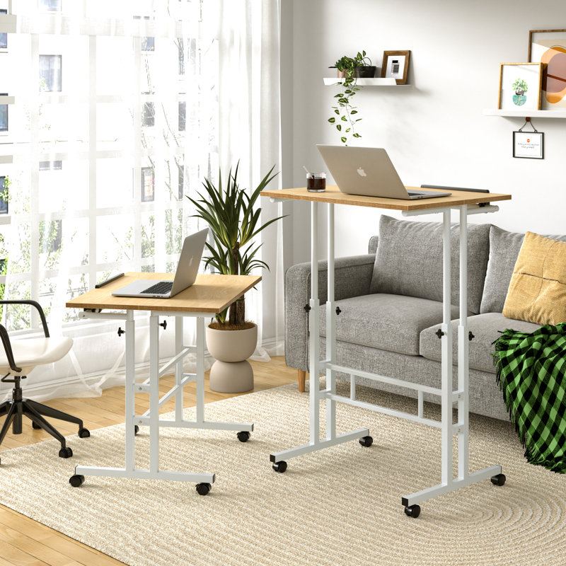 Bureau debout Normia Mobile, Chêne / Blanc
