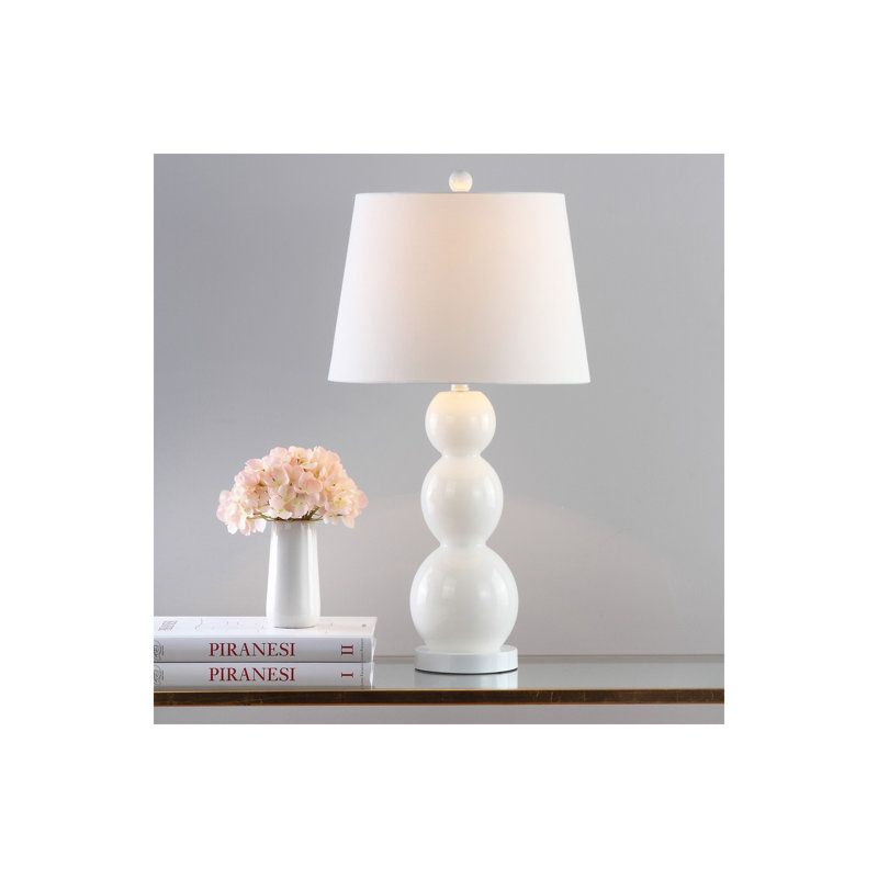Dearis Glass Table Lamp, White