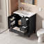 Meuble-lavabo de 30 po avec lavabo en céramique, armoire moderne en bois massif avec 3 tiroirs à fermeture en douceur, meuble-lavabo autoportant pour la salle de bain-704604511