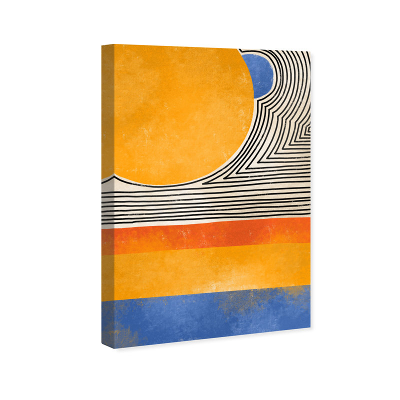 Abstrait soleil reflété sur toile jaune moderne, H 36 po x l 24 po x P 0,8 po