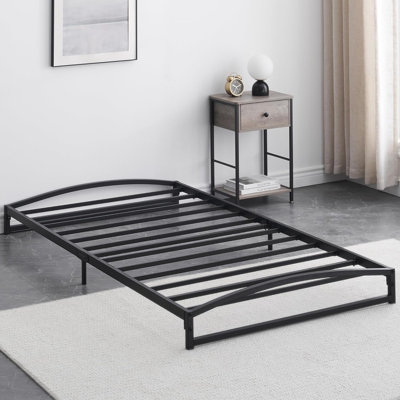 Cadre de lit, cadre de lit plateforme à profil bas de 10 pouces, lit double en métal robuste, sommier à matelas