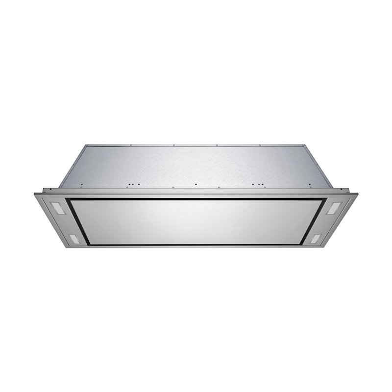 42" 900 CFM Flush Mount Ceiling Island Range Hood with Wall Switch and Dimmable LED's