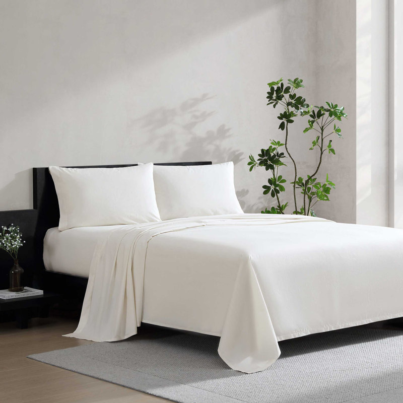 Ensemble de draps en coton Vera Cool Cool Vera Vera, Ensemble de draps pour très grand lit avec 2 taie, Beige
