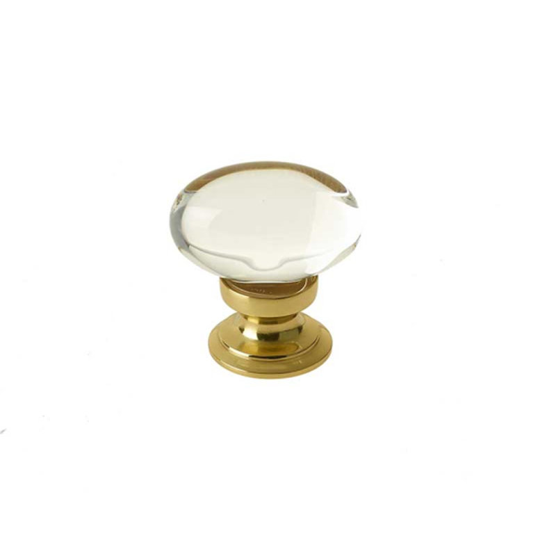 30mm Diameter Mushroom Knob, Polished Brass