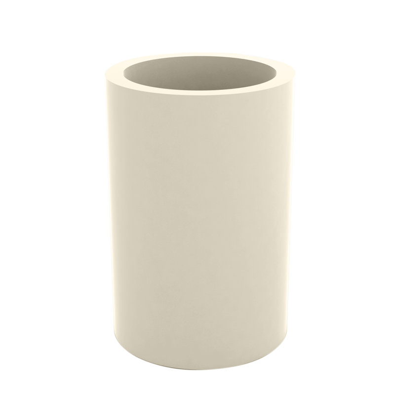 Cilindro Resin Pot Planter, Ecru, 35.5" H x 23.5" W x 23.5" D