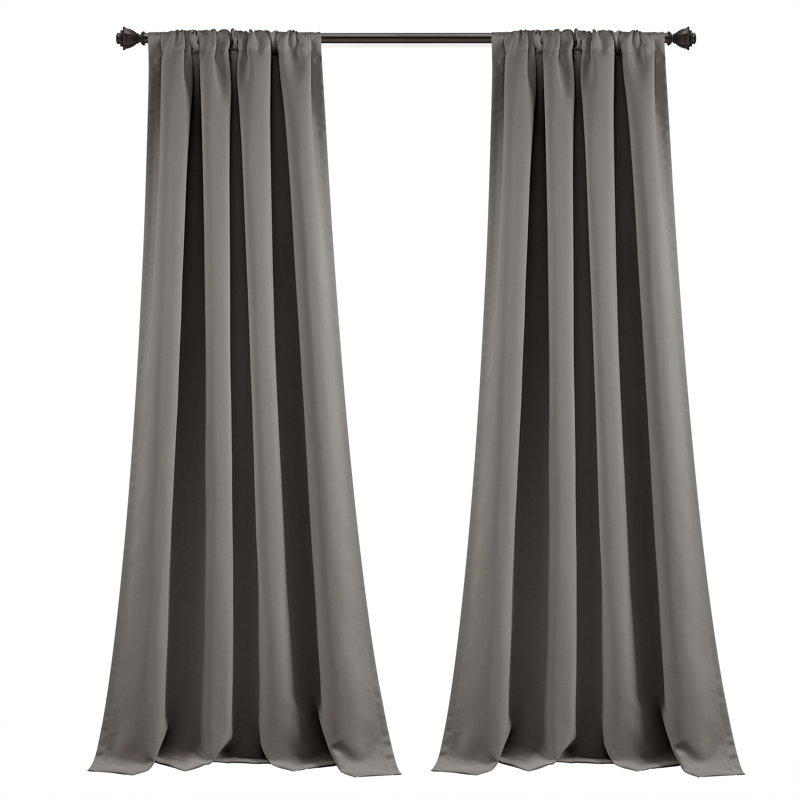 Blackout Curtain Pair, 52" W x 84" L, Dark Gray