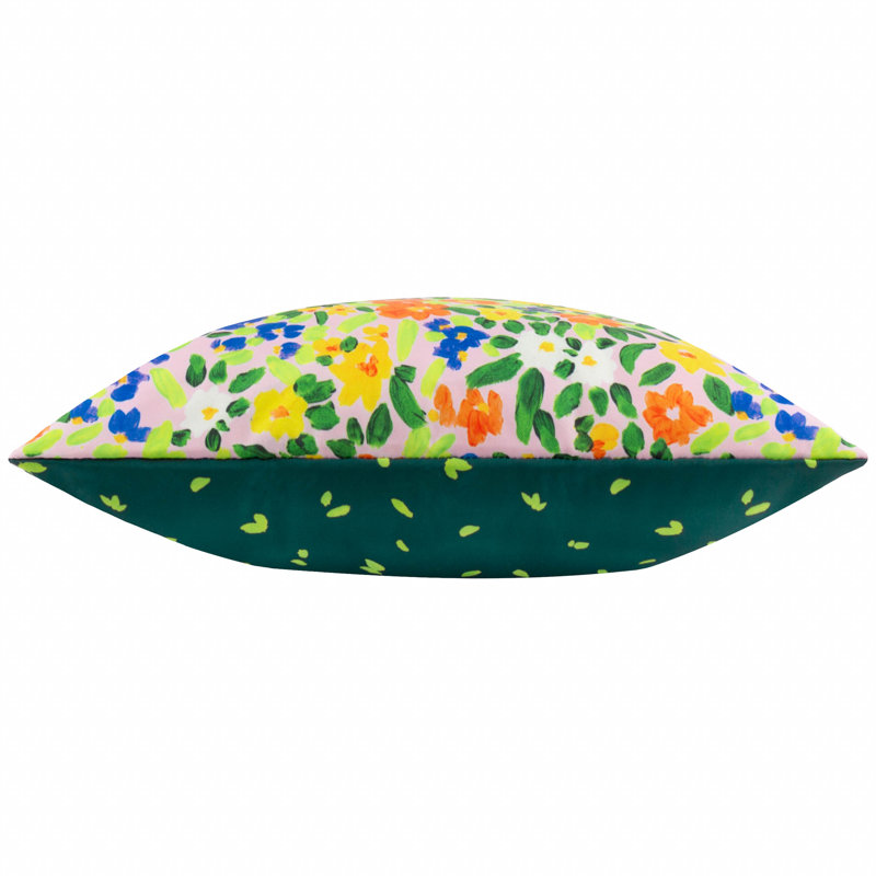 Confetti Floral Indoor / Outdoor Floral Yellow Square Cushion, Pillow Cover Only - No Insert