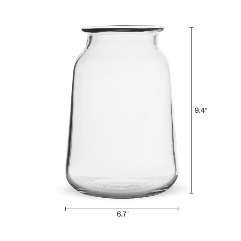 Elements Glass Table Vase, 9.5" H x 6.7" W x 6.7" D