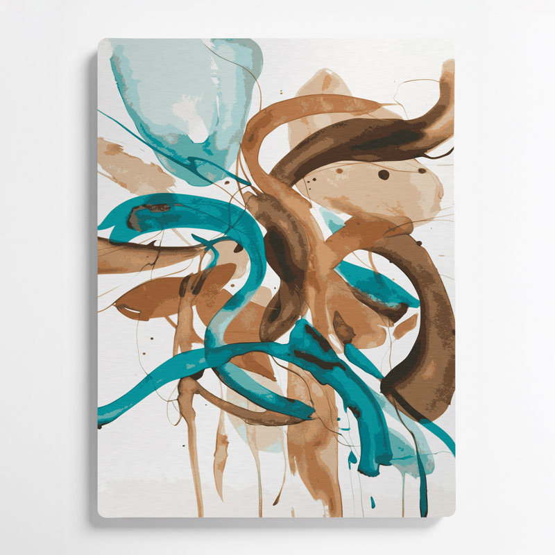 Abstrait aquarelle 84, art mural vert en métal, H 14 po x l 11 po