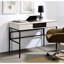 Bureau intégré - Largeur de 108 cm (42,58 po) - Finition naturelle et noire - Porte - Surface de travail spacieuse et tiroir