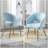 Velvet Desk Chair no Wheels, Home Office Armchair with Gold Base, Vanity Chair with Back for Make-up-115516181