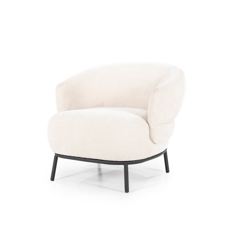 Swivel Barrel Chair, Beige Polyester