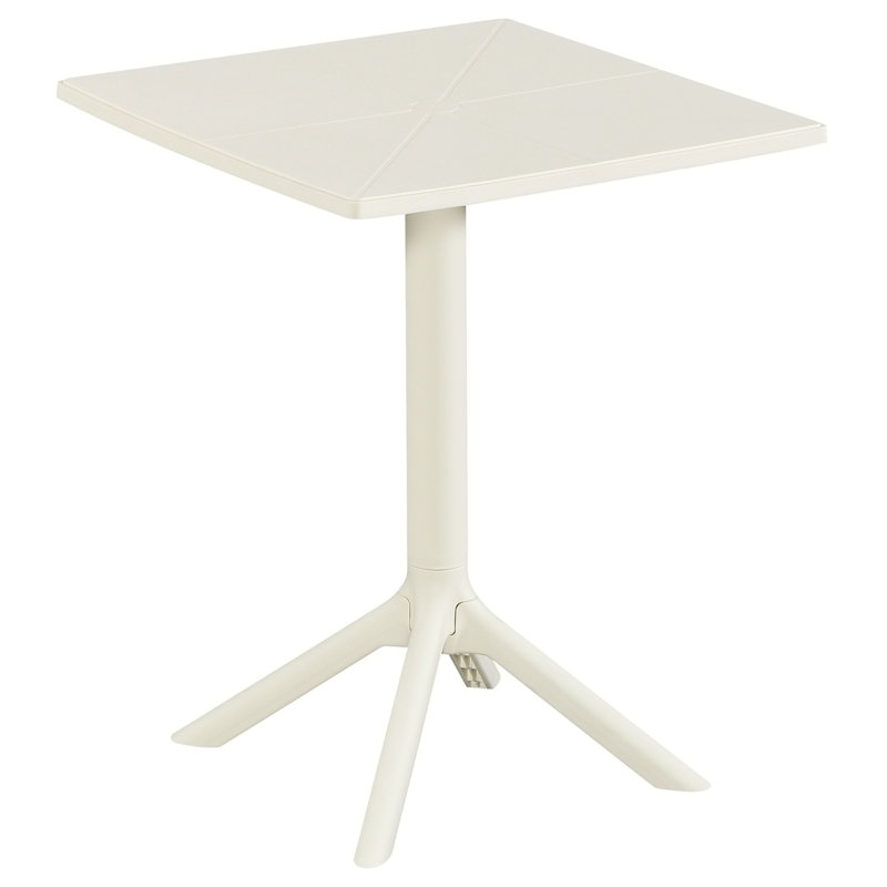 Rimini Outdoor Bistro Table, Square Spacious Tabletop, Off-White
