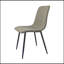 Ensemble de 4 chaises de salle à manger, chaises de salle à manger de cuisine modernes, chaises d'appoint rembourrées en lin et siège en métal noir robuste
