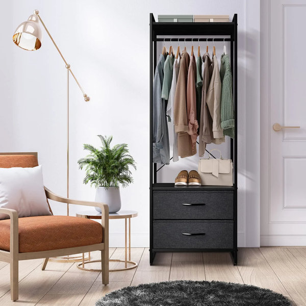 Clothing Rack with Drawers,Steel Frame, Fabric Drawers Tall Closet