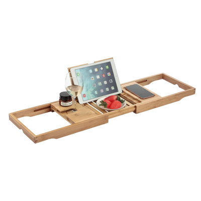 Felisa Freestanding Bamboo Bath Caddy
