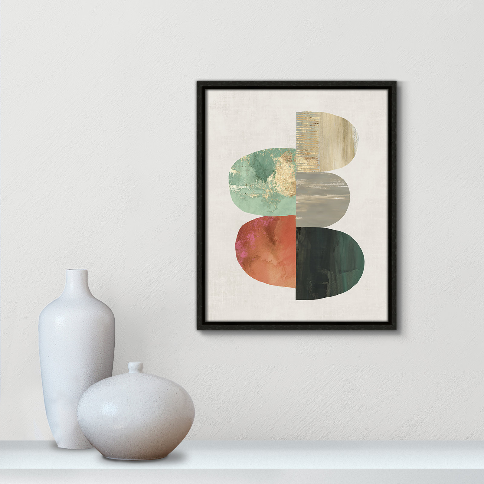 Evolving Energy I - Painting Print, Picture Framed Canvas, 15.5" H x 12.5" W, Black