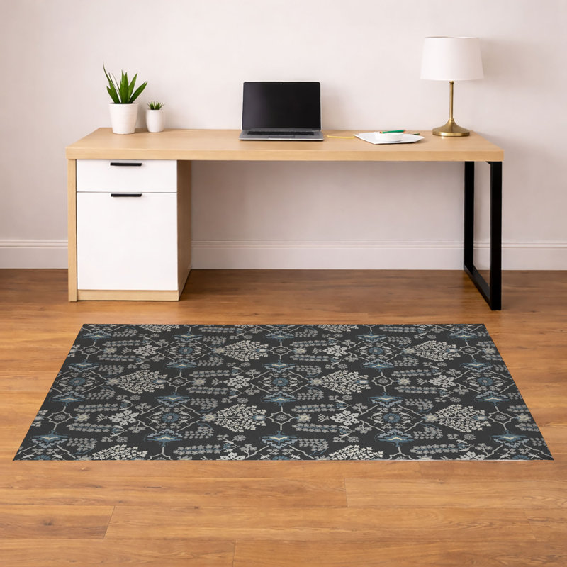 Tapis de bureau léger Zoey, L 48 po x P 72 po, Gris anthracite