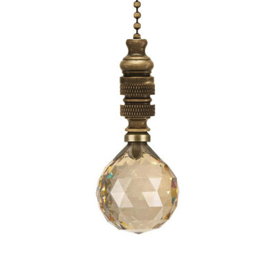 Stephanov Faceted Crystal Ball Ceiling Fan Pull Chain