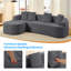 Causeuse incurvée 59 po avec tissu chenille et 4 coussins-747329602