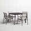 Ensemble de table de salle à manger et de fauteuils 45 po Orso 5 pièces - carbone - brouillard