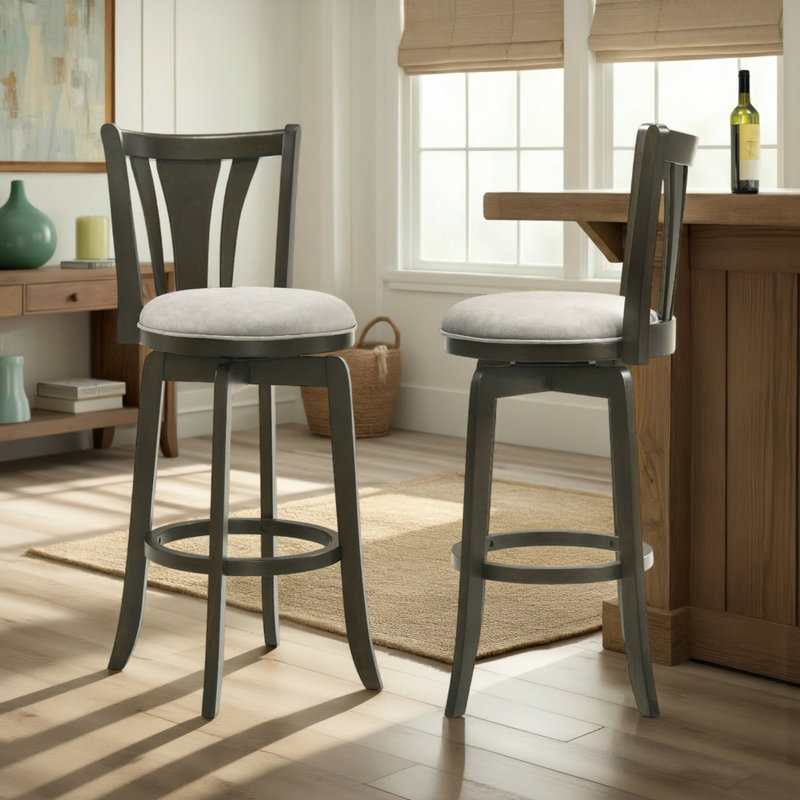 Tabouret de bar Beckett, Gris, Tabouret de bar (siège d'une hauteur de 30,25 po), Gris clair