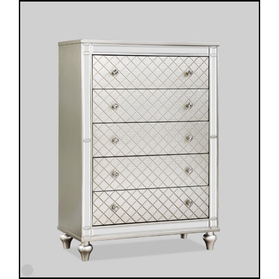 Commode de chambre à 5 tiroirs Glam