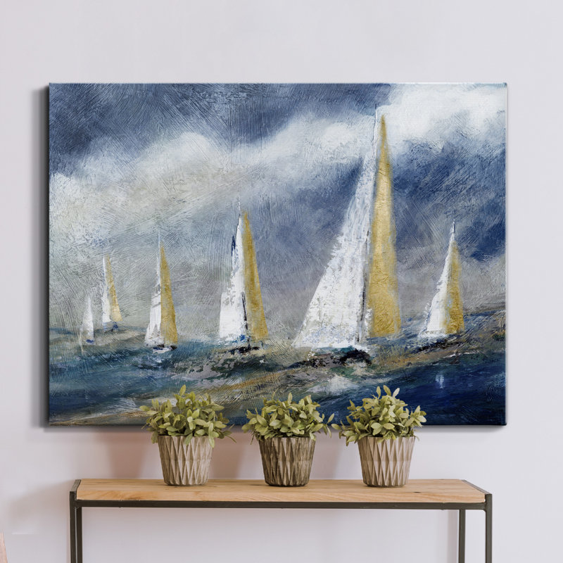 Impression sur toile tendue Indigo, H 12 po x l 8 po x P 1 po