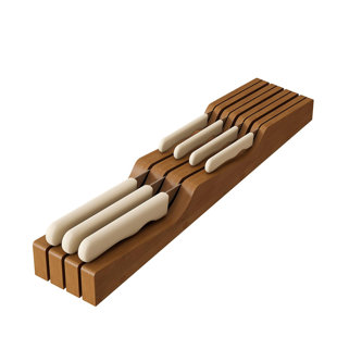 Bamboo Wood Drawer Knife Organizer