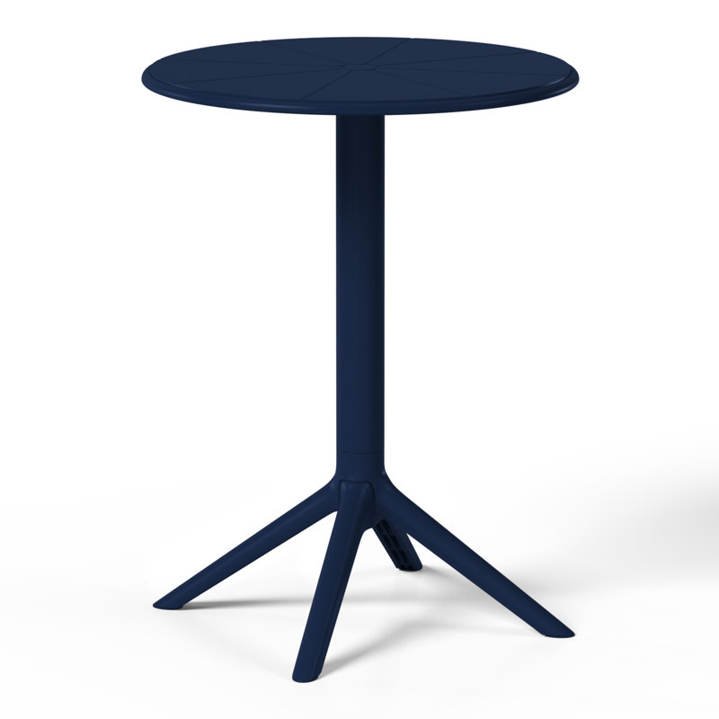 Outdoor Round Dining Table, Navy Blue