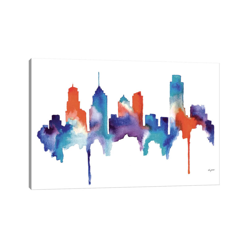 «Philly Skyline» par Kelsey Mcnatt, reproduction d'art sur toile tendue, H 8 po x l 12 po x P 0,75 po