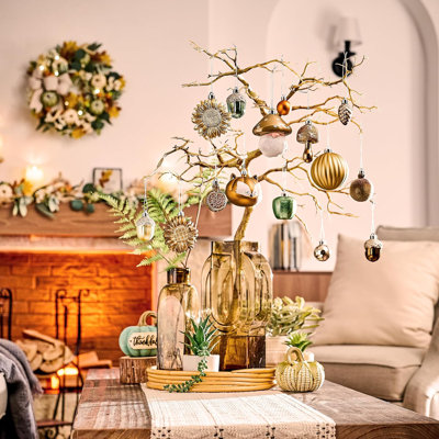  Décorations d'arbre d'automne pour la maison, ornements d'automne incassables pour petit arbre 60 carats, décoration de gnome de Noël pour Noël
