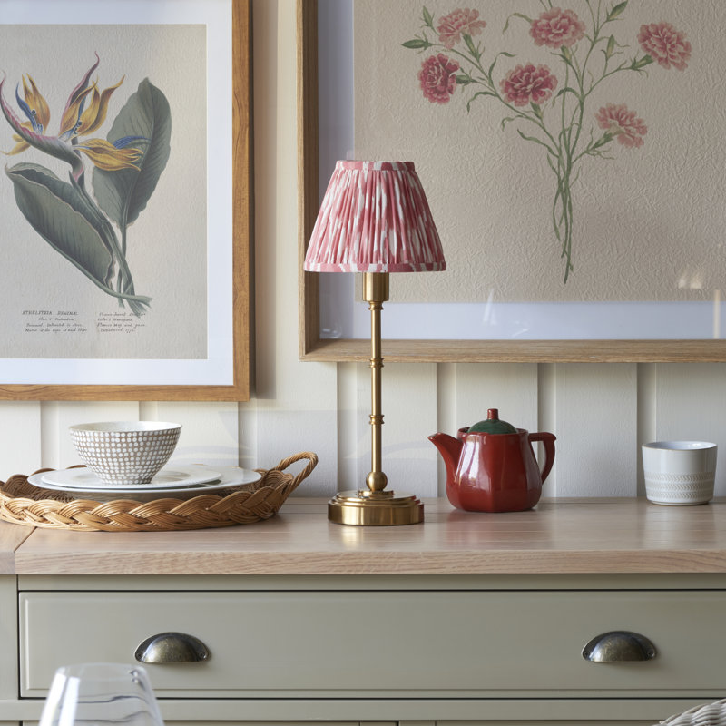 Burley Rechargeable Metal Table Lamp, Coral Pink